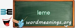 WordMeaning blackboard for leme